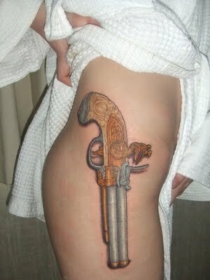 Tattoos Guns on Gun Tattoos Look Pretty Cool  I Have To Admit It  Just Like Guns Look